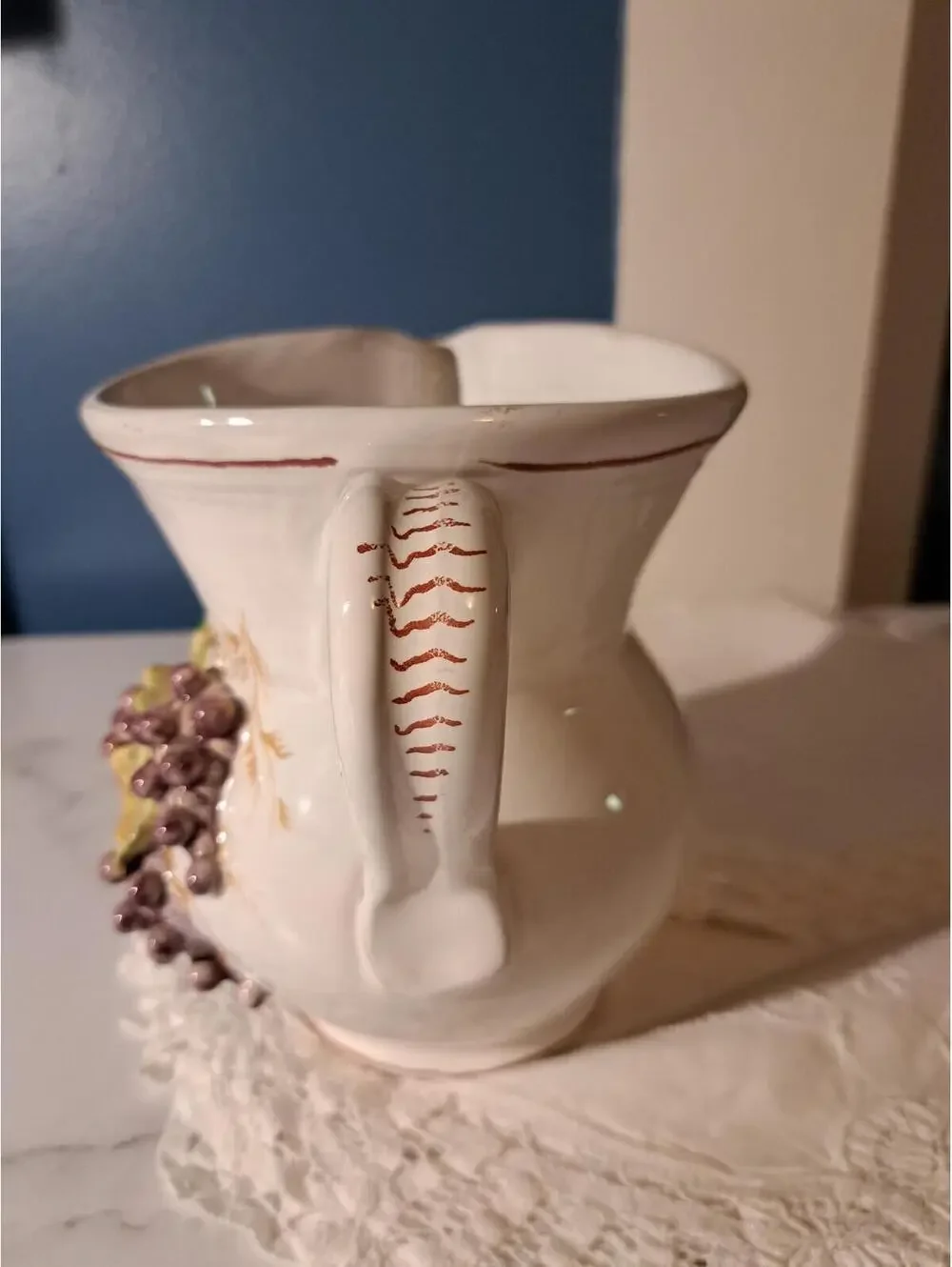 Italian Casa Kucharski Hand-Painted Ceramic Pitcher A. Zen Nove-Signed, 7